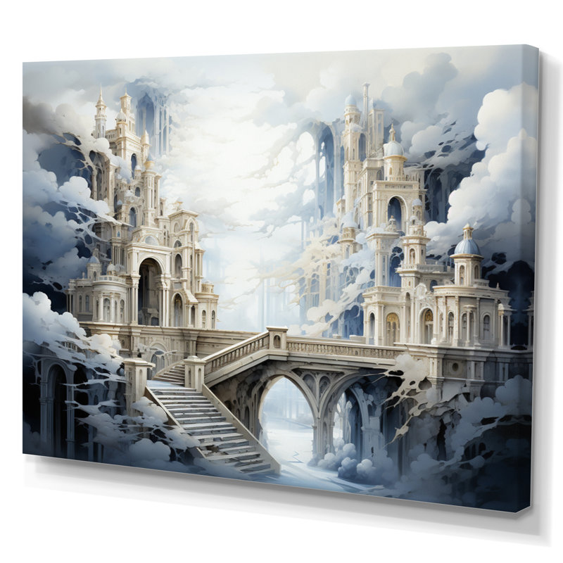«Beige Bridge Ethereal Passage III», reproduction d'art sur toile, Toile tendue, H 12 po x l 20 po x P 1 po