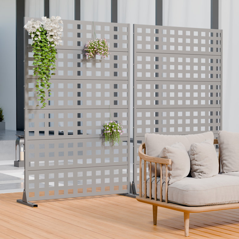 Ensemble de 2 grilles rectangulaires 72 po x 47 po x 16 po, Gris