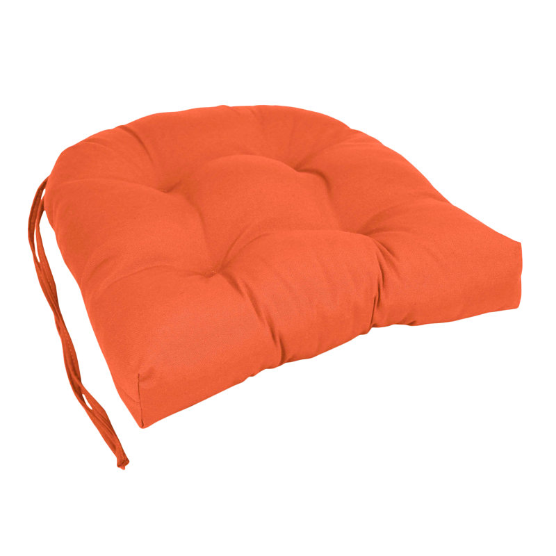 Outdoor 3.5'' Dining Chair Seat Cushion, Tangerine Dream
