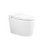 Combinaison de bidet de toilette intelligente avec couvercle / siège ouvert avec capteur de pied, buse autonettoyante, siège chauffant, veilleuse, commande à bouton, chasse d'eau en cas de panne de courant, fermeture en douceur, chasse automatique, avec télécommande