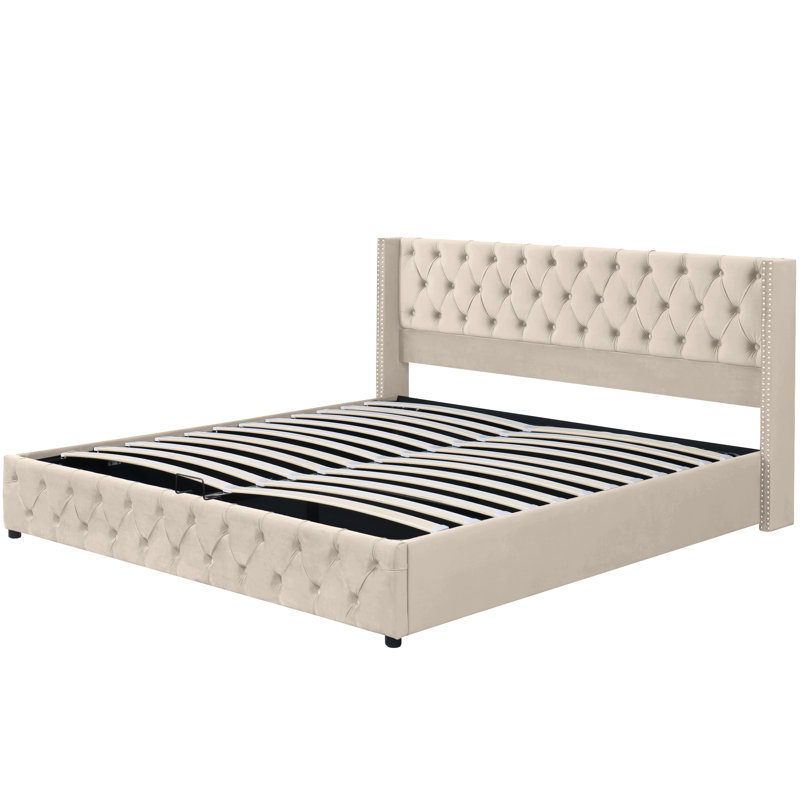 Basildene Upholstered Bed, Super King (6'), Beige