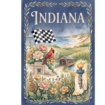 Indiana State Pride Garden Flag 12x18