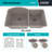 32" x 20" Quartz Kitchen Sink, 70/30 Double Bowl Sink, Drop-in Sink, Undermount Sink, Granite Kitchen Sink, with 2 Steel Grids and Basket Strainer, Disposal Flange-72644774