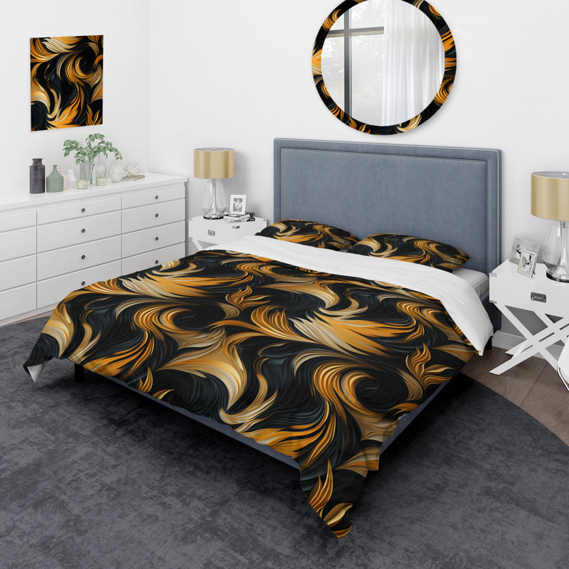 Ensemble de housse de couette rayé Bengals, Housse de couette pour très grand lit et 2 très