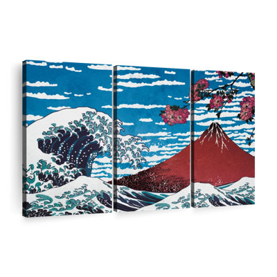 «Mer japonaise», 3 pièces sur toile