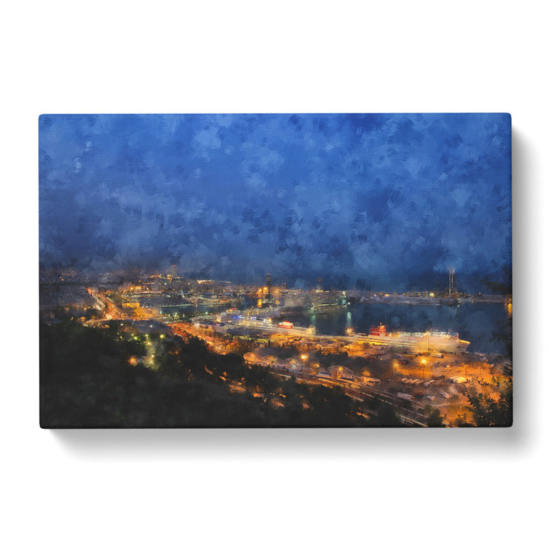 Barcelona Skyline - Wrapped Canvas, 35cm H x 50cm W x 3cm D