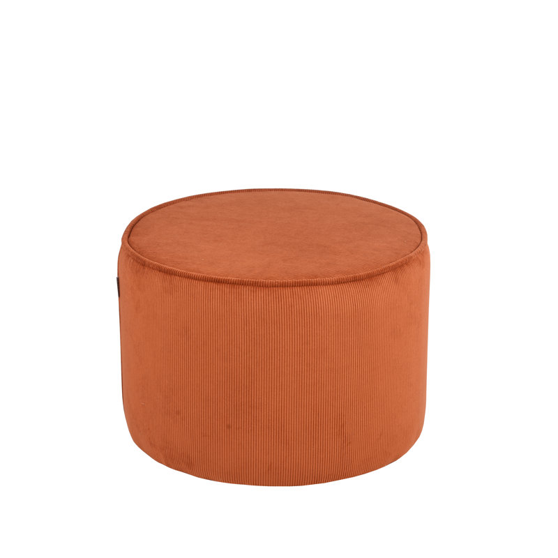 55cm Wide Round Pouf Ottoman, Rust