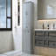 Armoire de rangement pour salle de bain avec deux paniers à linge, armoire de rangement avec portes et tiroir pour la maison, gris