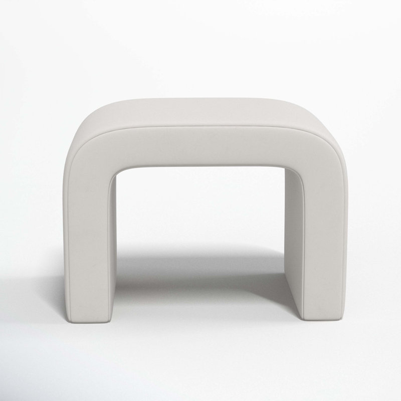 Repose-pieds Barley, Velours performance gris clair Bella