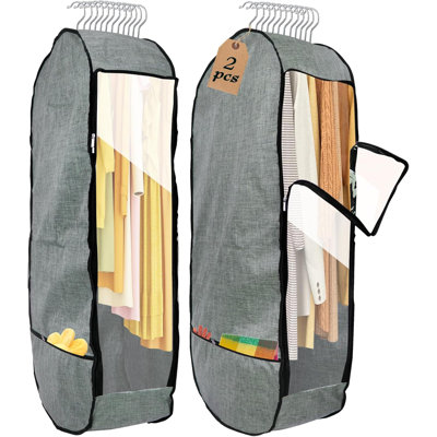 2 sacs à vêtements de 50 po pour suspendre les vêtements, grand sac respirant Chakera pour le rangement des placards