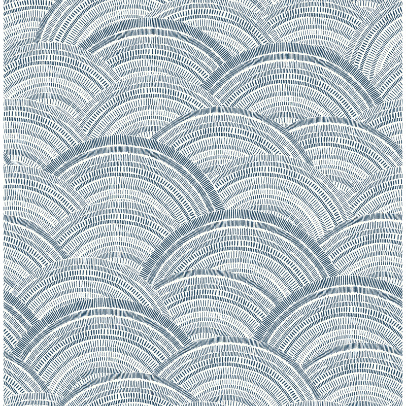 Encircle Indigo Geometric Wallpaper, Blue