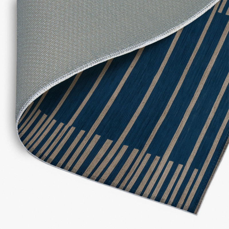 Tapis intérieur / extérieur bleu HorizontalStripes, Rectangulaire 2 pi x 3 pi