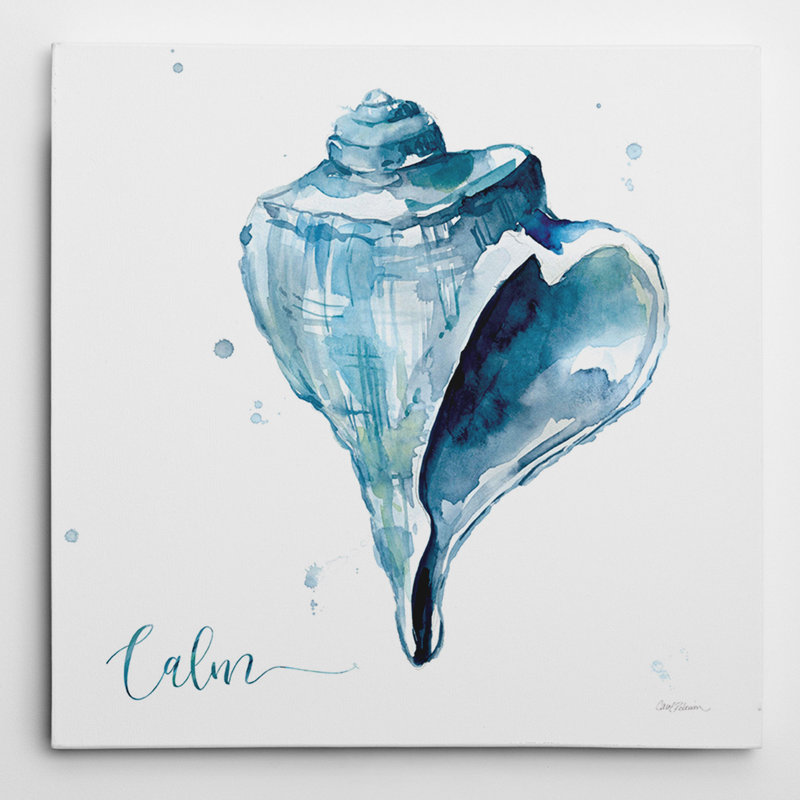 « blue shell calme » par carol robinson, reproduction d’art sur toile tendue, H 24 po x l 24 po x P 1,5 po