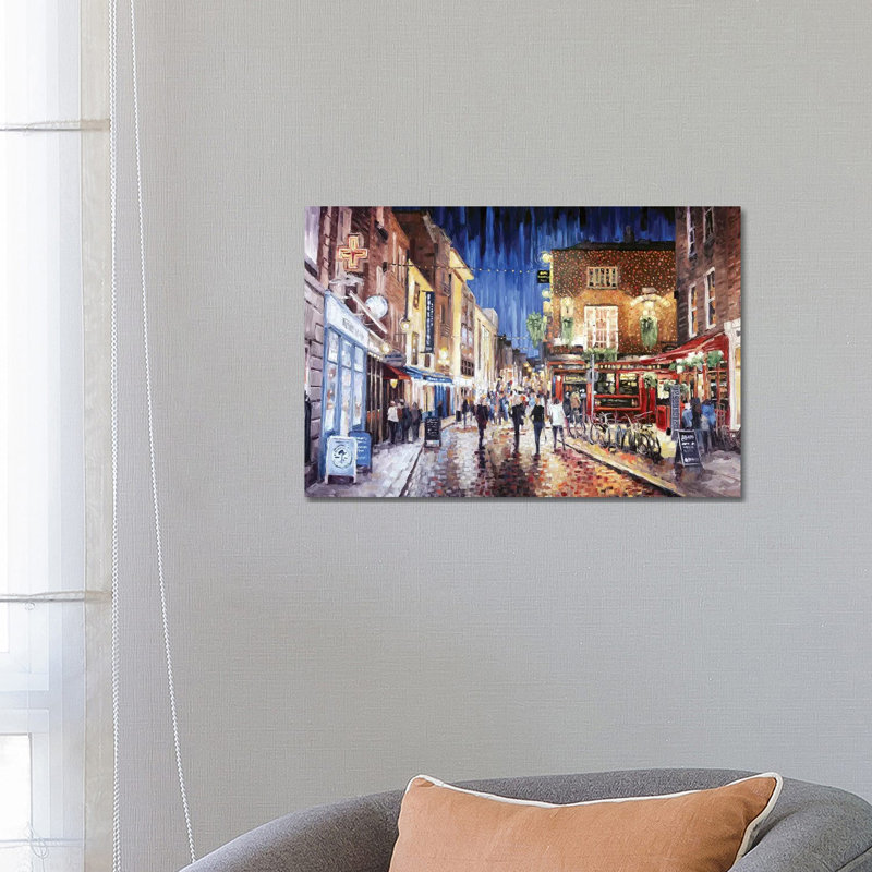 Temple Bar par Roger Disney - reproduction d'art, Aucun mat, H 18 po x l 26 po x P 1,5 po, Toile tendue