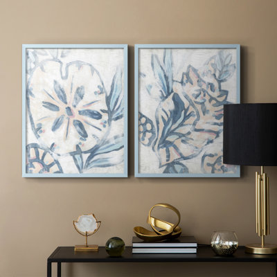 Reproduction encadrée «Beach Shell Fresco I-Premium» - prête à être accrochée - aucun clou requis - aucun clou requis