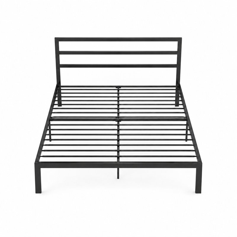 Lit plateforme en métal Ellersick, Gris anthracite
