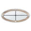 Table basse Brantley, verre transparent et finition gris sable