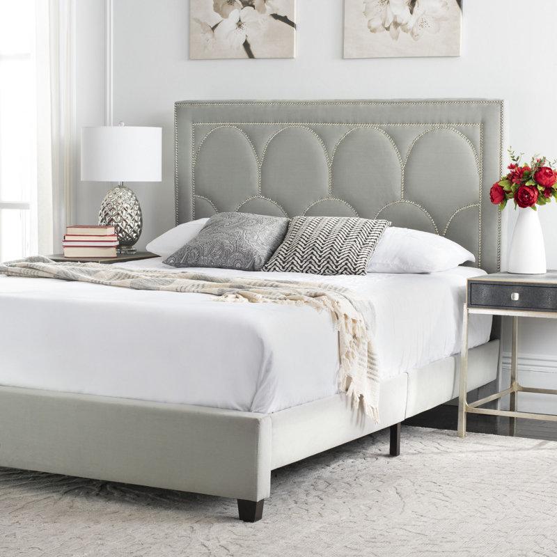 Clausen Upholstered Platform Bed, Full, Gray