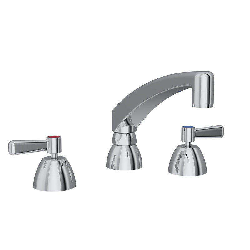 Ensemble de robinetterie central 8 "avec robinet de terrasse dissimulé avec bec arqué 8" et poignées leviers 2 "chromées