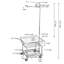Chariot à linge roulant avec panier, barre de suspension, tablette et verrous de roue