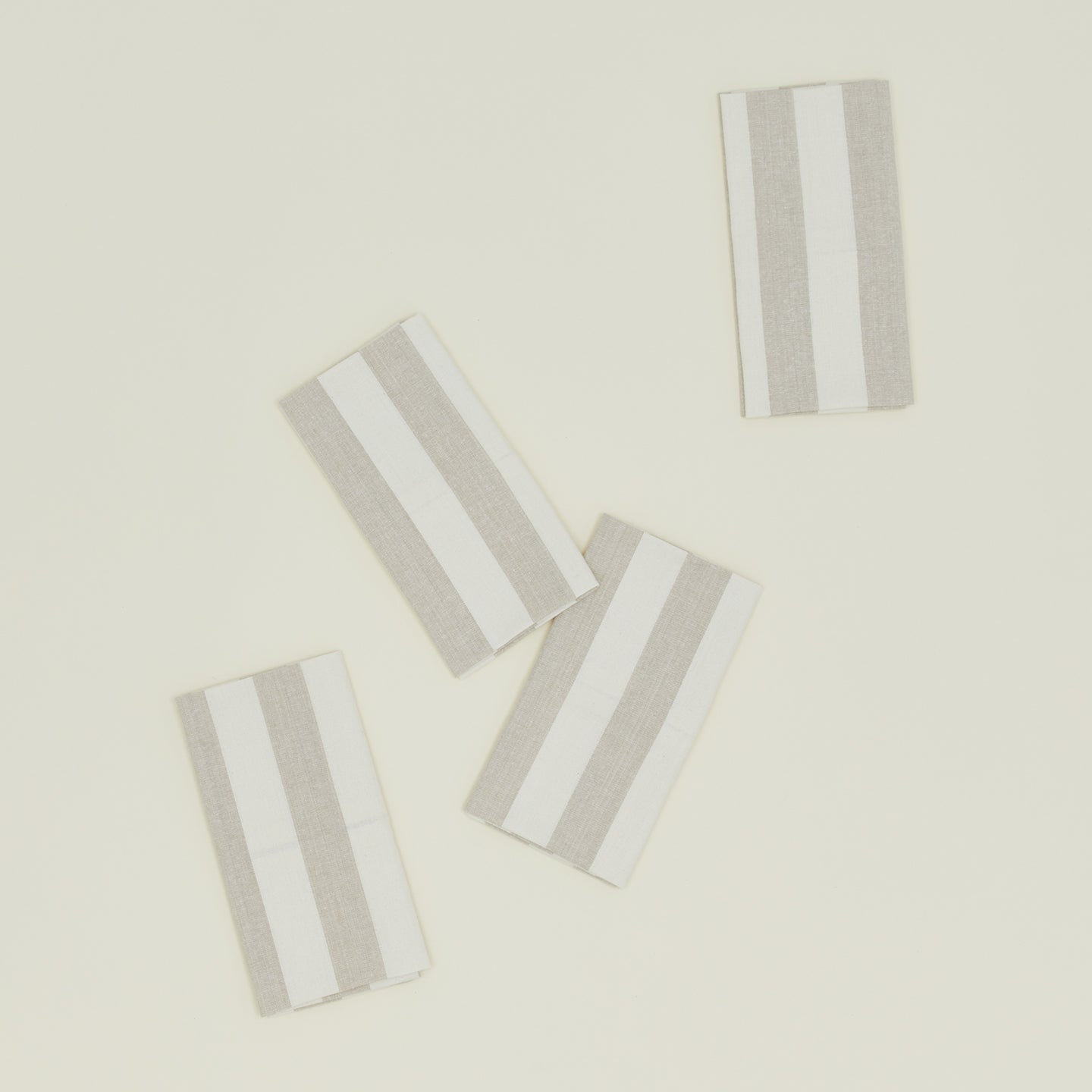 Essential Striped Dinner Napkin , Ivory/Flax