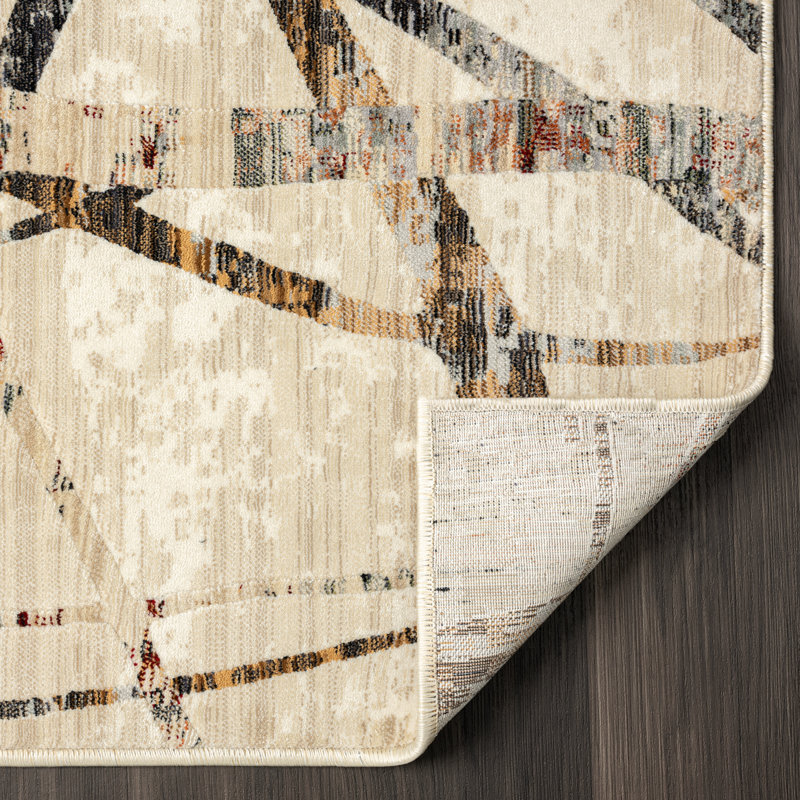 Southwestern Area Rug in Beige, Rectangle 9'6" x 13'