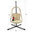 Fauteuil à œufs pivotant avec support Fauteuil suspendu en osier de rotin pour l'intérieur et l'extérieur avec support de type C, avec coussin et oreiller-1912816199-1912816197