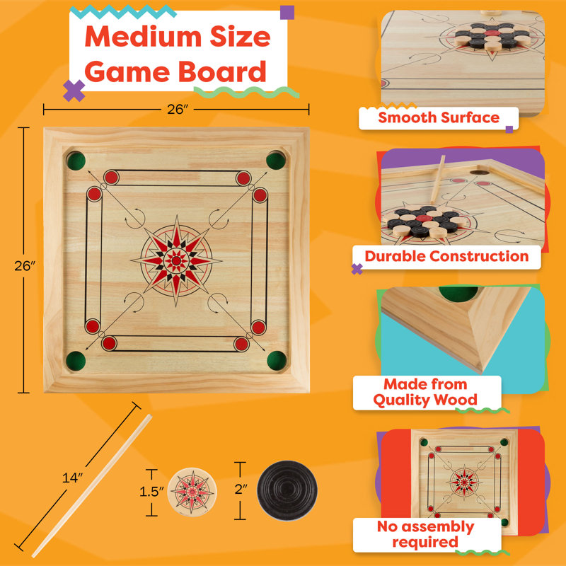Carrom Board Game Set with Accessories