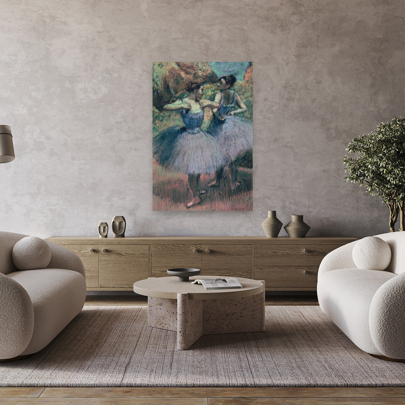 " Dancers In Violet Abstract Contemporary Wall Art Print " by Edgar Degas, H 48 po x l 32 po
