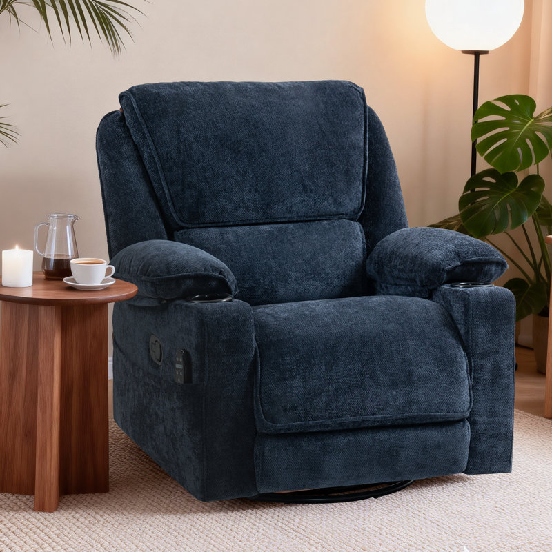 93cm Wide Chenille Standard Recliner with Massager