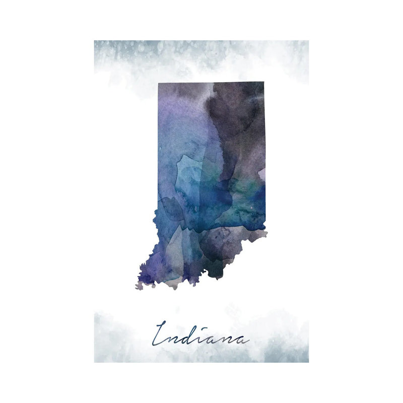 Indiana State Bluish by WallDecorAddict - Wrapped Canvas Print, 66.04 cm H x 45.72 cm W x 3.175 cm D