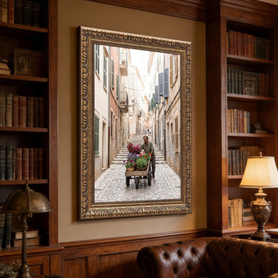 «Gallery Wrap», art mural sur toile pour le salon, la chambre à coucher, le bureau ou le vestibule - décoration murale décorative avec scène de rue