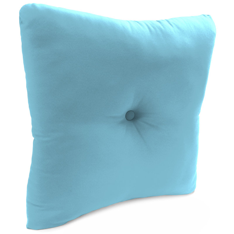 Extra Large Outdoor Square Pillows 24 x 23 Tufted Comfort, Light Aqua