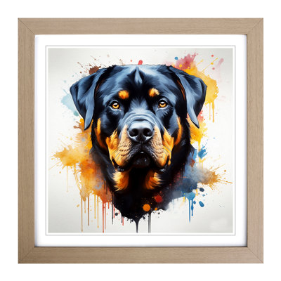 Rottweiler Conceptual - Single Picture Frame Print on Wood