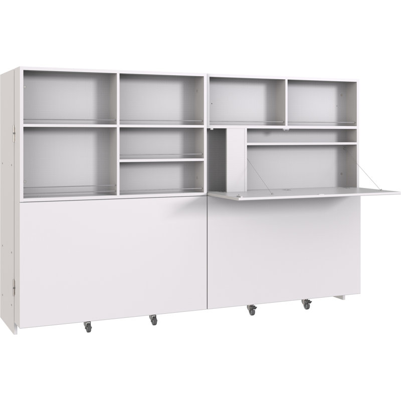 Carnahagh Foldable and Modular Floating Desk, White, White