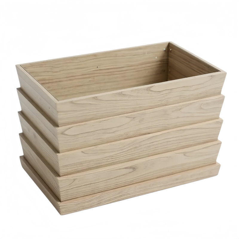 11 In. H Rectangular Aluminium Planter Pot, Ash Brown, 11.38" H x 18" W x 11" D