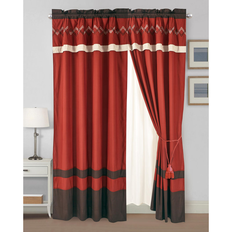 Room Darkening Curtain Pair, Spice/Brown/Coffee Cream