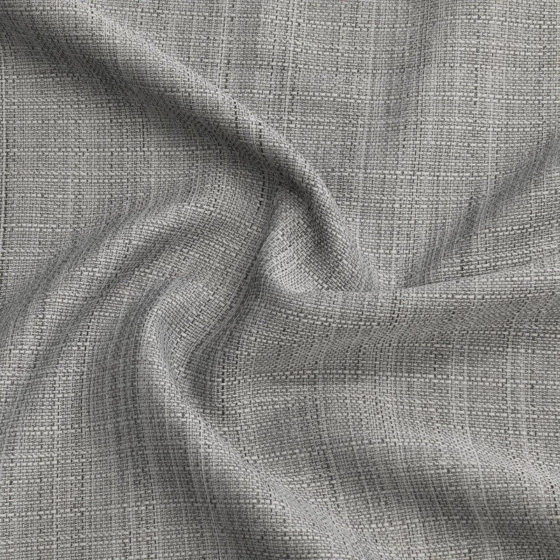 Textured Faux Linen Woven Rod Pocket And Backtab Blackout Curtains, Gray