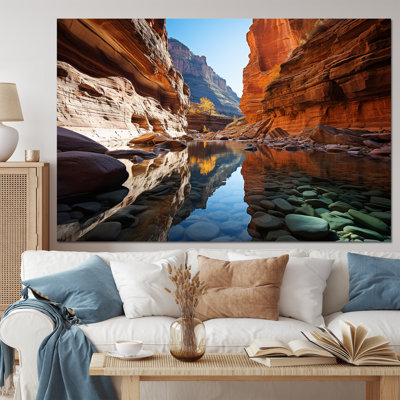«Canyon Enchantment River - Wallsapes Wall Art Living Room