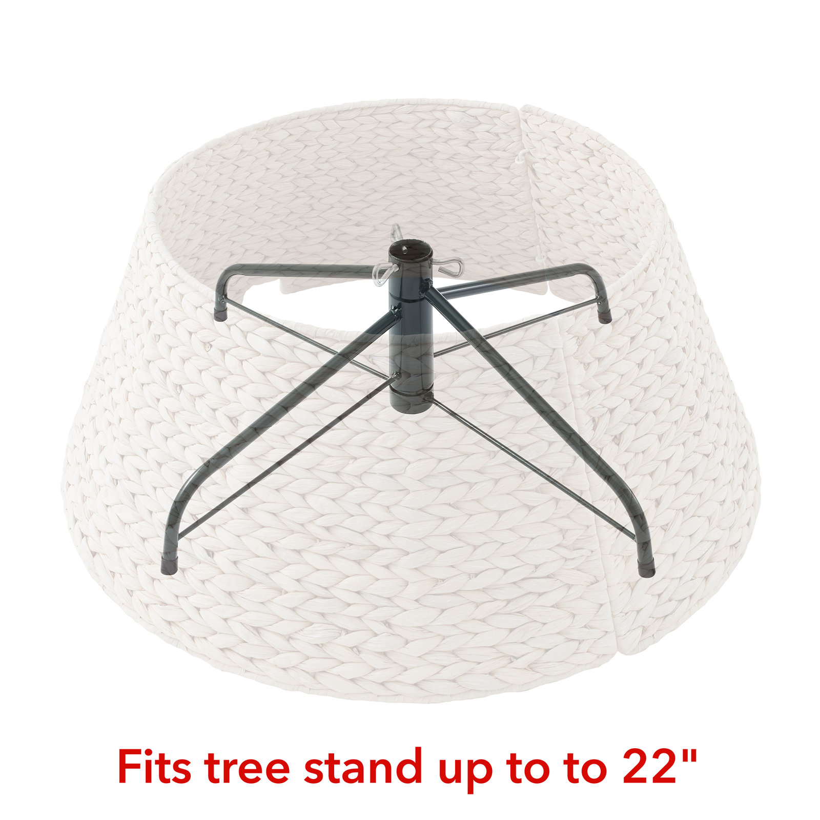 Water Hyacinth Tree Collar, 10.5" H x 24.5" W, White
