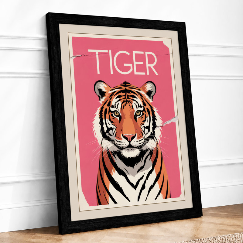 Tiger Head Icon Modern - Print, A2 - 59.4 x 42.0 cm, Black