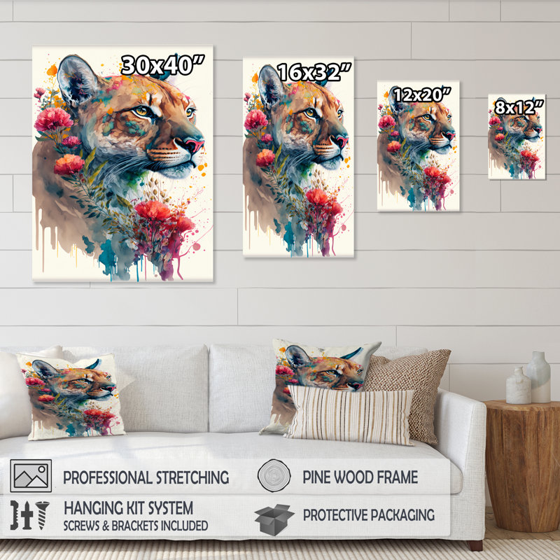 - Art mural sur toile animaux, L 16 po x H 32 po, Toile tendue