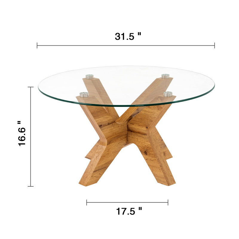 80cm Glass Top Console Table, Beige