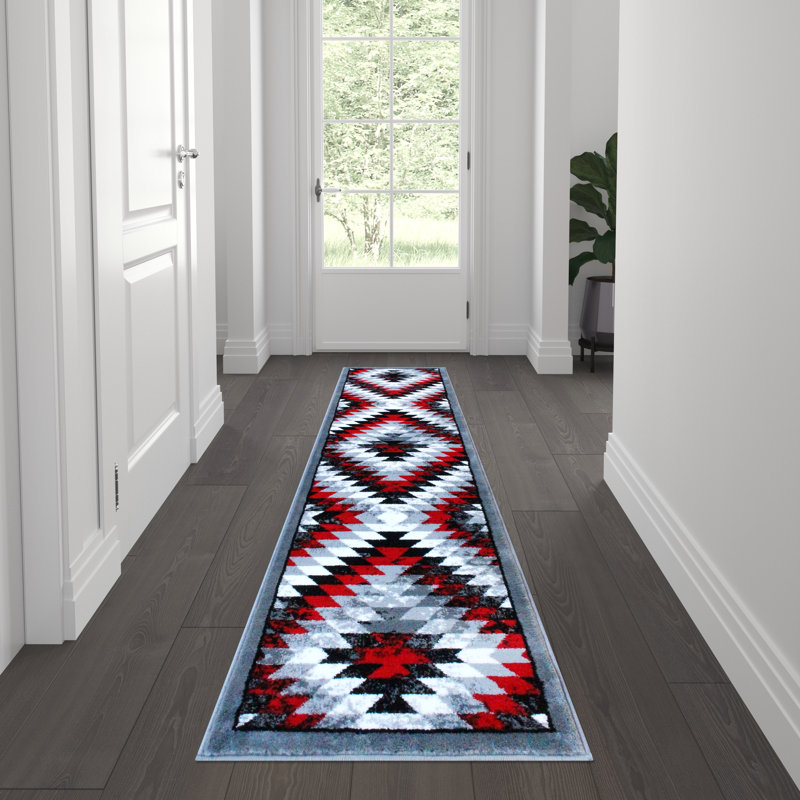 Akwasi Southwestern Style Diamond Patterned Indoor Area Rug, Runner 2' x 7'3"