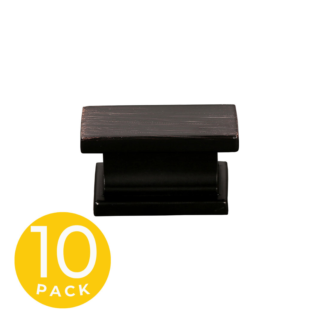 Hexa Series 1 in. Modern Rectangle Cabinet Knob (10-Pack) Sapphire 