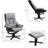 Lad Upholstered Swivel Recliner with Footstool