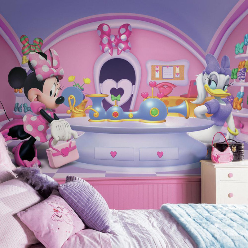 Minnie and Daisy Pink Fashionista Wall Mural