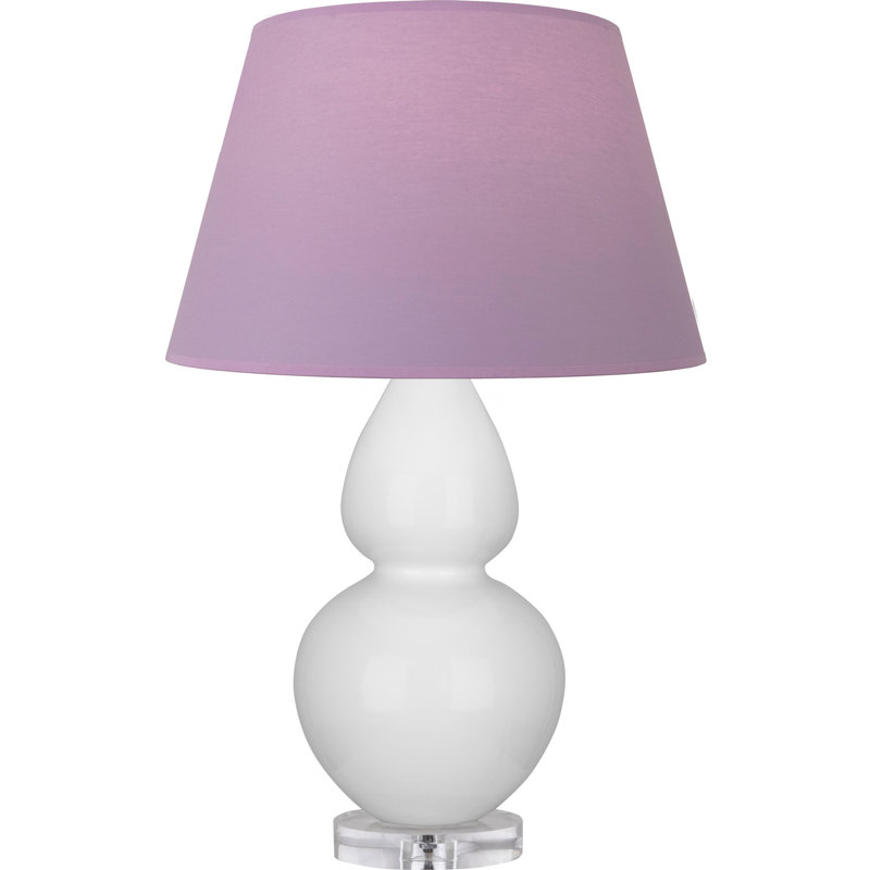 Double Gourd Table Lamp, Daisy Glazed/Silver, Pearl