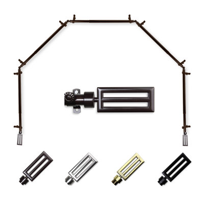 Iovica Adjustable 0.81" Bay Window Single Curtain Rod