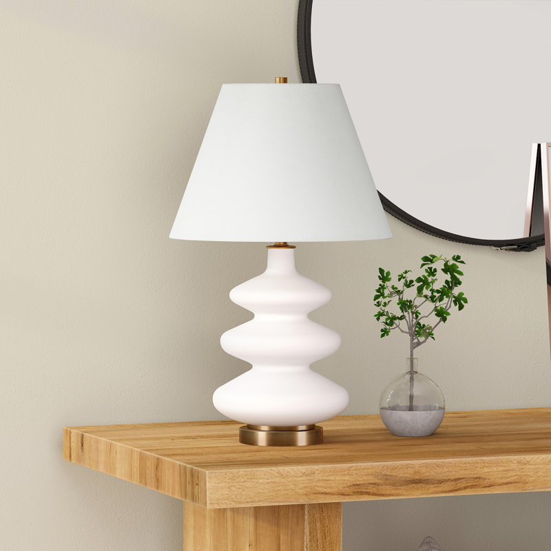 Lampe de table 26 po Danelea, Blanc pur